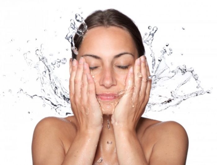 Woman washing Face